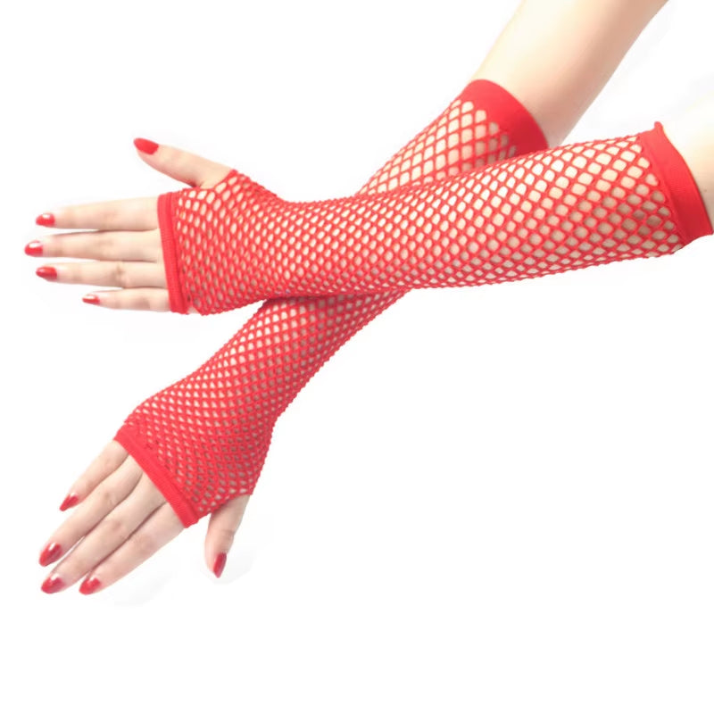 Women Fashion Fishnet Fingerless Long Gloves Leg Arm Cuff Party Wear Fancy Dress for Womens Sexy Beautiful Arm Warmer