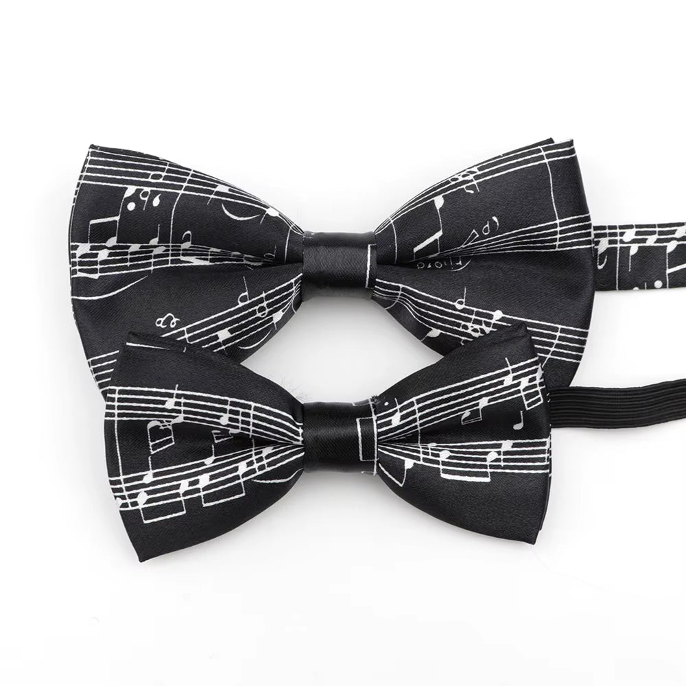 Music Note Parent-Child Bowtie Set Piano Stave Guitar Plaid Family Butterfly Party Dinner Wedding Design Cute Bow Tie Accessory