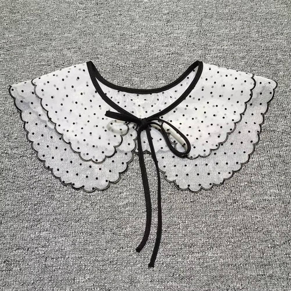 False Lace Shirt Collar Female Adjustable Blouse Sweater Neckline Detachable Lace-Up Decor Collar Clothing Accessories Галст