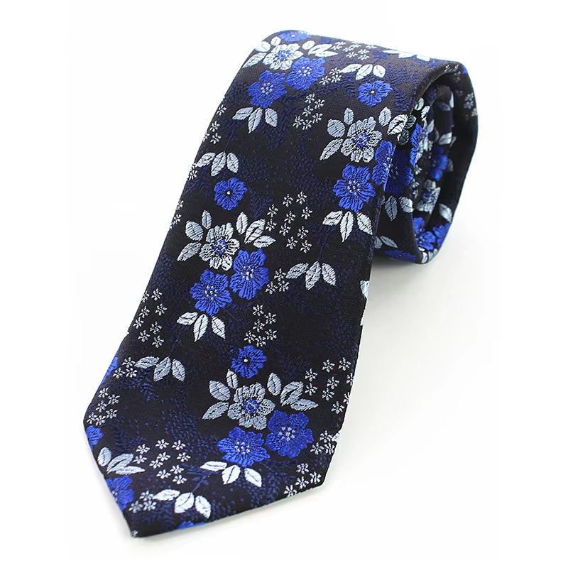 New Designs Classic Silk Men Tie Floral Rose 8Cm Red Jacquard Necktie Gravata Ties for Men Formal Wear Business Wedding