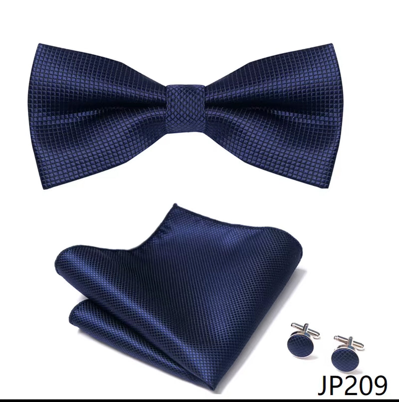 Slim Tie Set Men Bow Tie and Pocket Square Bowtie Necktie Cravate Handkerchief Man Corbatas Hombre Pajarita Fit Wedding