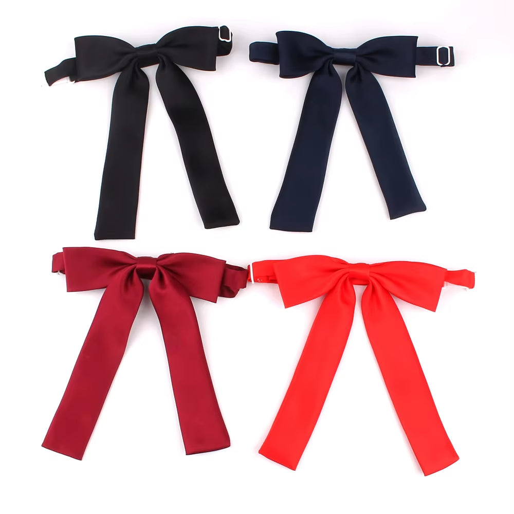 New Solid Bow Ties for Women Polyester Cravats Fashion Bowtie for Party Groom Butterfly Adult Black Red Bowties