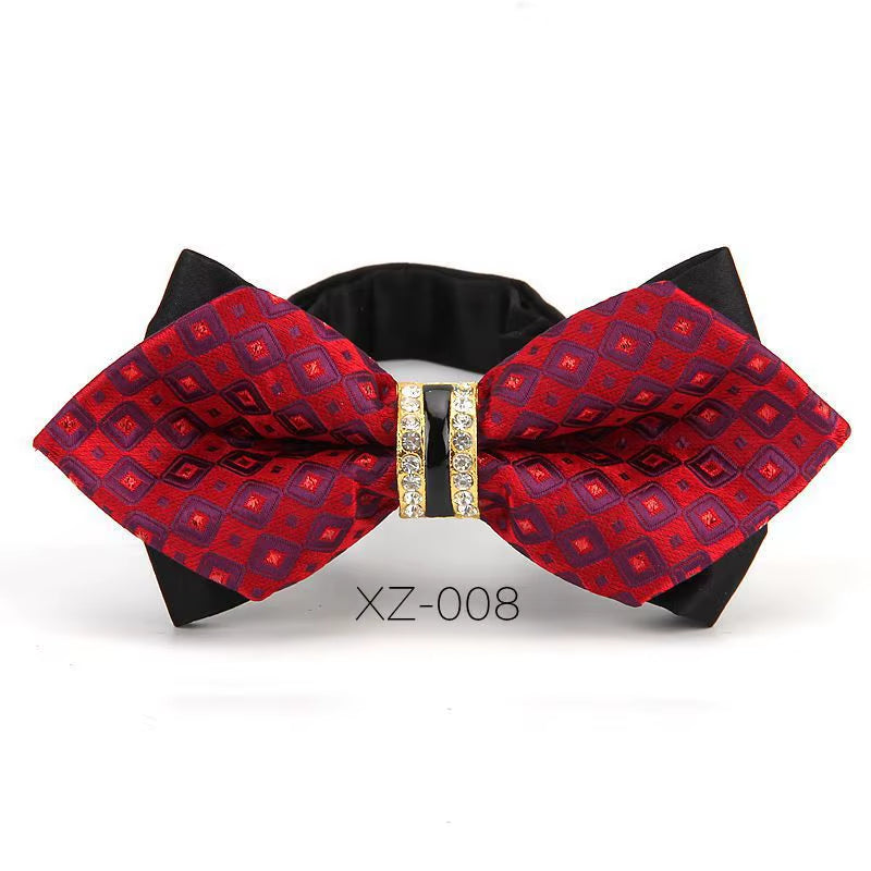 Luxury Boutique Fashion Metal Bow Ties for Men Bowtie Women Wedding Party Butterfly Bowties Gravata Slim Blue Burgundy