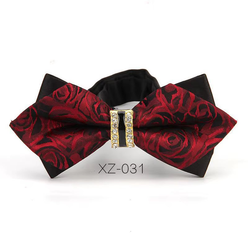 Luxury Boutique Fashion Metal Bow Ties for Men Bowtie Women Wedding Party Butterfly Bowties Gravata Slim Blue Burgundy