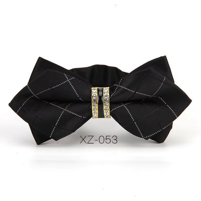 Luxury Boutique Fashion Metal Bow Ties for Men Bowtie Women Wedding Party Butterfly Bowties Gravata Slim Blue Burgundy