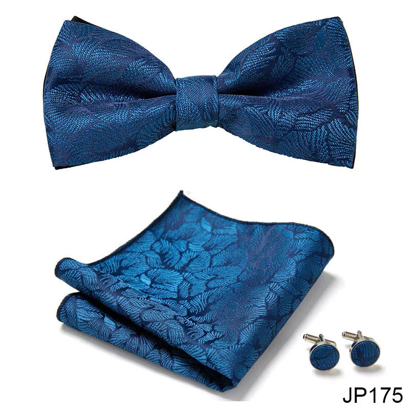 Slim Tie Set Men Bow Tie and Pocket Square Bowtie Necktie Cravate Handkerchief Man Corbatas Hombre Pajarita Fit Wedding