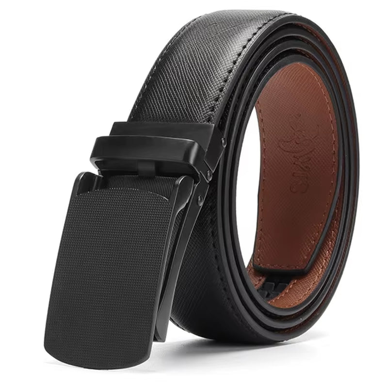 []Belt Male Men'S Belt Genuine Leather Strap Luxury Brand Automatic Buckle Belts for Men Belts Cummerbunds Cinturon Hombre