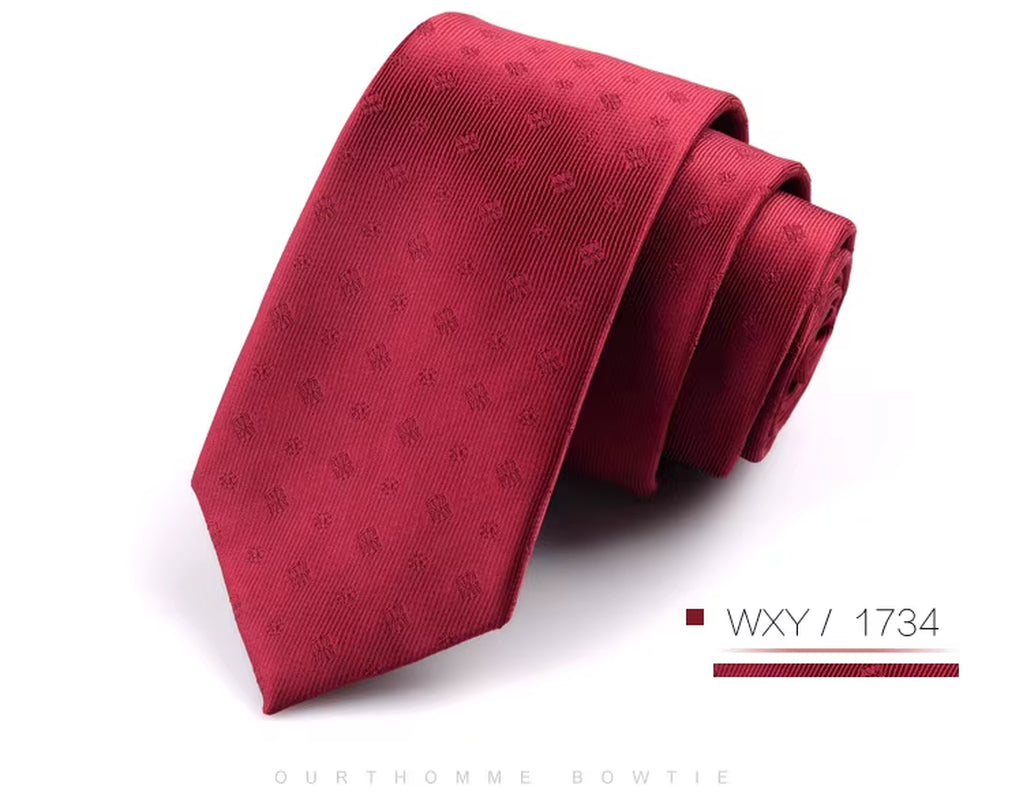 Fashion Neckties Classic Men'S Striped Retra Navy Bule Red Business Wedding Ties Jacquard Woven Silk Men Solid Tie Neck Ties