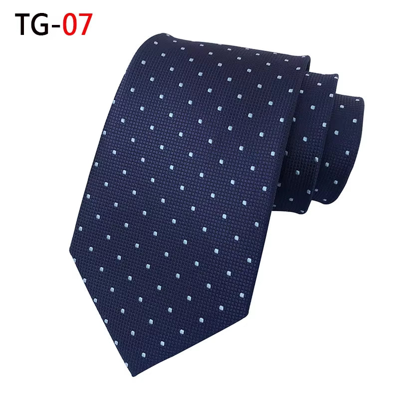 New 8Cm Striped Dark Tie Business Casual Silk Luxury Mens Neck Ties Wedding Party Neck Tie Formal Dress Neck Tie