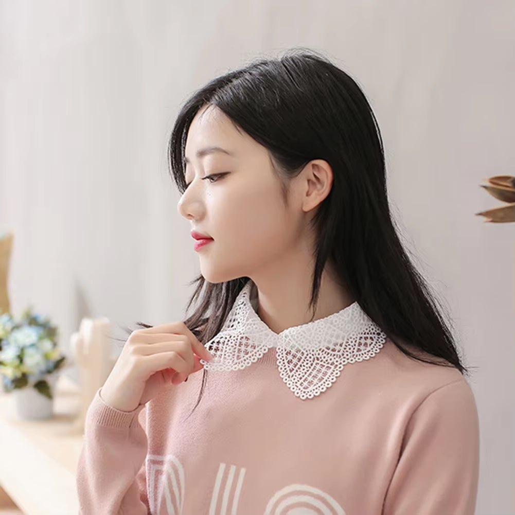 False Lace Shirt Collar Female Adjustable Blouse Sweater Neckline Detachable Lace-Up Decor Collar Clothing Accessories Галст