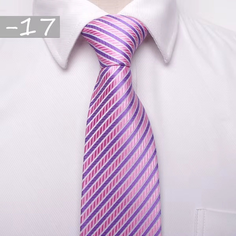 Classic Men Business Formal Wedding Tie 8Cm Stripe Neck Tie Fashion Shirt Dress Accessories