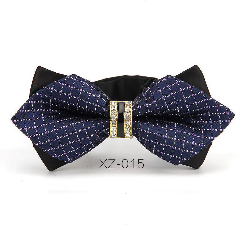 Luxury Boutique Fashion Metal Bow Ties for Men Bowtie Women Wedding Party Butterfly Bowties Gravata Slim Blue Burgundy