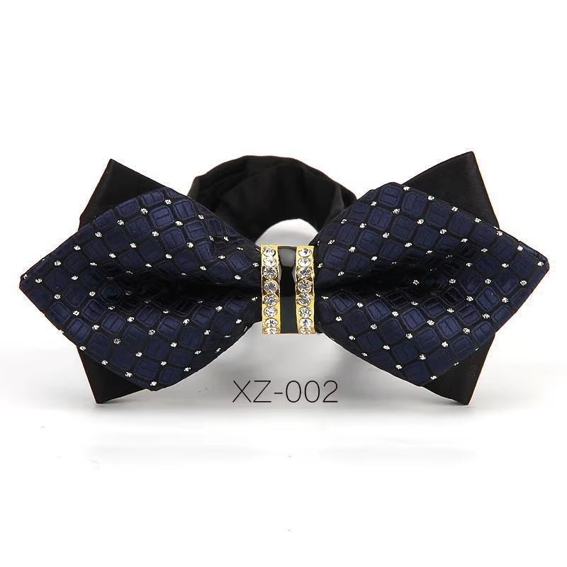 Luxury Boutique Fashion Metal Bow Ties for Men Bowtie Women Wedding Party Butterfly Bowties Gravata Slim Blue Burgundy