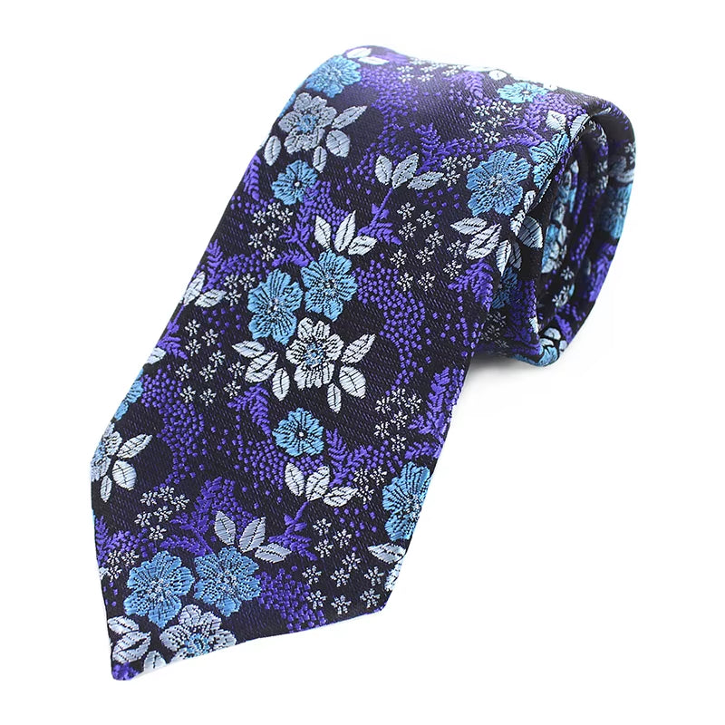 New Designs Classic Silk Men Tie Floral Rose 8Cm Red Jacquard Necktie Gravata Ties for Men Formal Wear Business Wedding