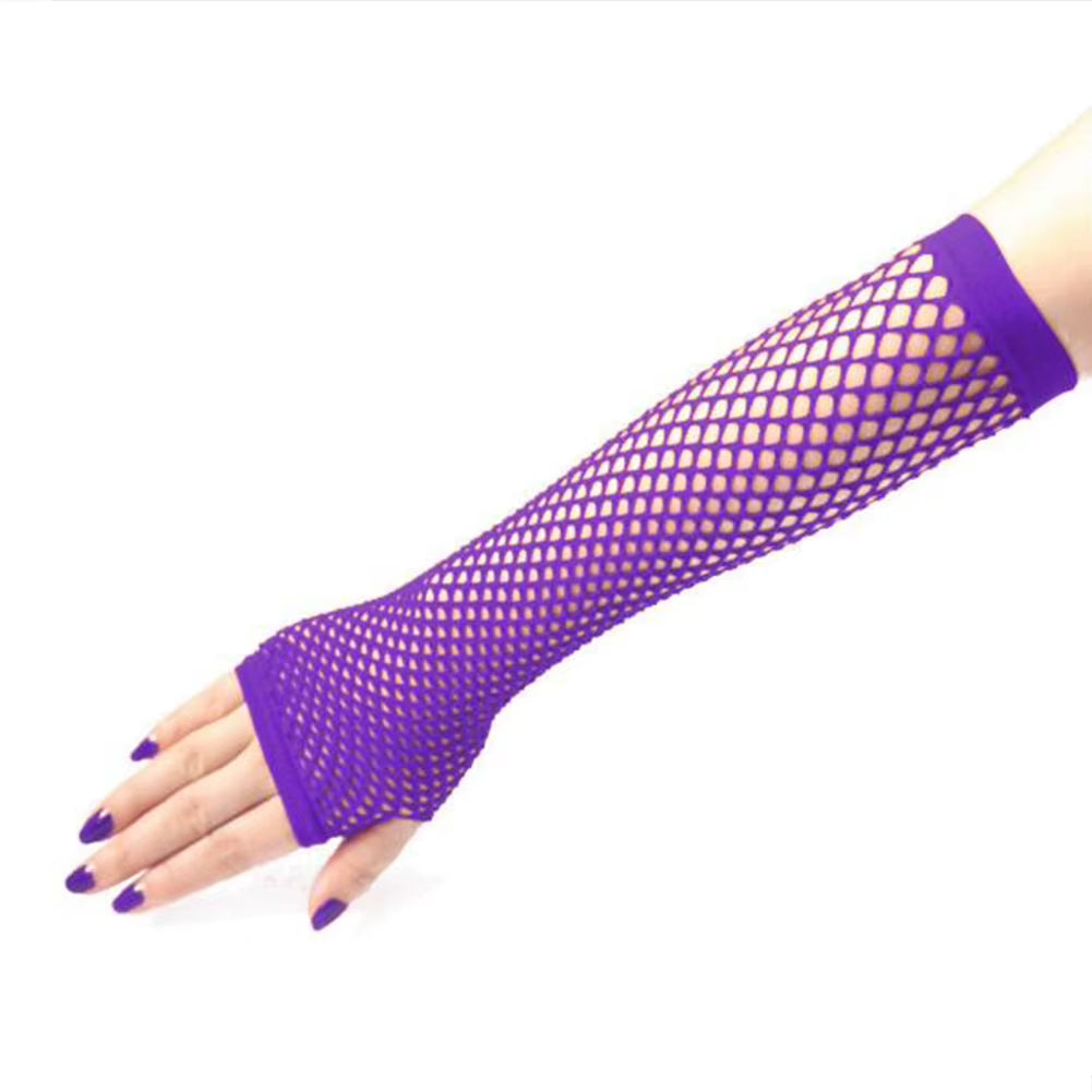 Solid Color High Quality Fingerless Short Fishnet Gloves Fish Net Black Fancy Party Dance Club Nylon Spandex Mesh Short Gloves