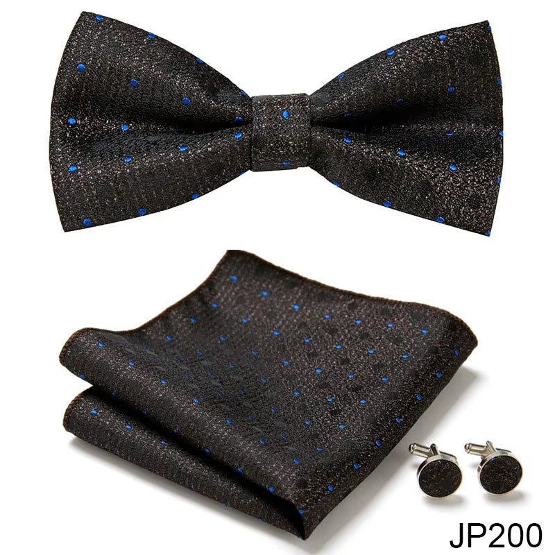 Slim Tie Set Men Bow Tie and Pocket Square Bowtie Necktie Cravate Handkerchief Man Corbatas Hombre Pajarita Fit Wedding