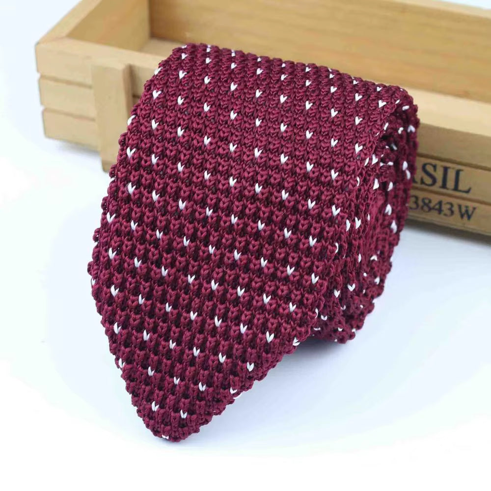 New Knitted Necktie Knit Leisure Triangle Striped Tie Normal Sharp Corner Neck Ties Men Classic Woven Designer Cravat