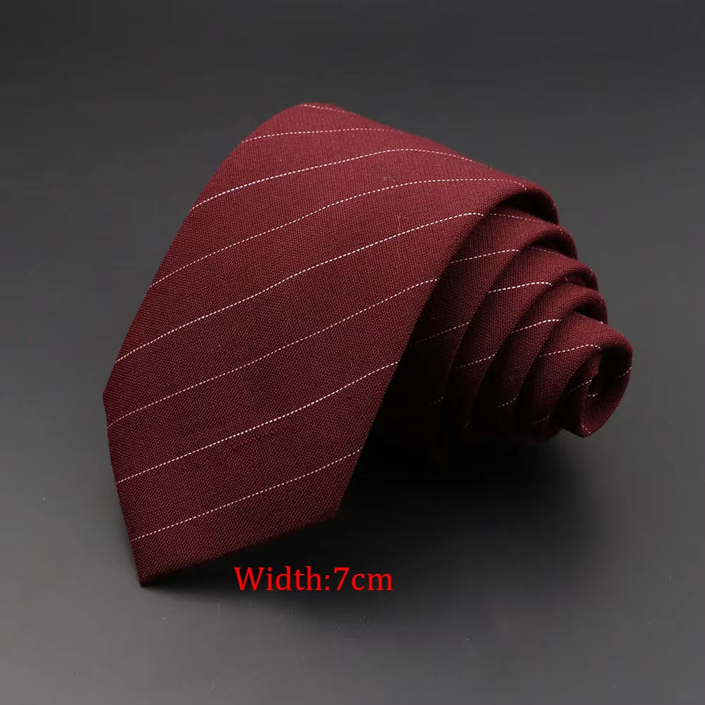 Mens Ties 6Cm Classic Cotton Handmade Skinny Grey Plaid Neckties Striped Narrow Collar Slim Cashmere Casual Tie Accessories Gift