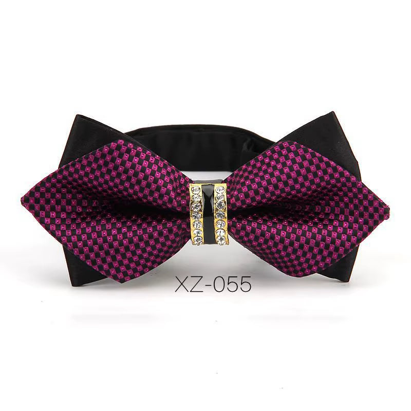 Luxury Boutique Fashion Metal Bow Ties for Men Bowtie Women Wedding Party Butterfly Bowties Gravata Slim Blue Burgundy