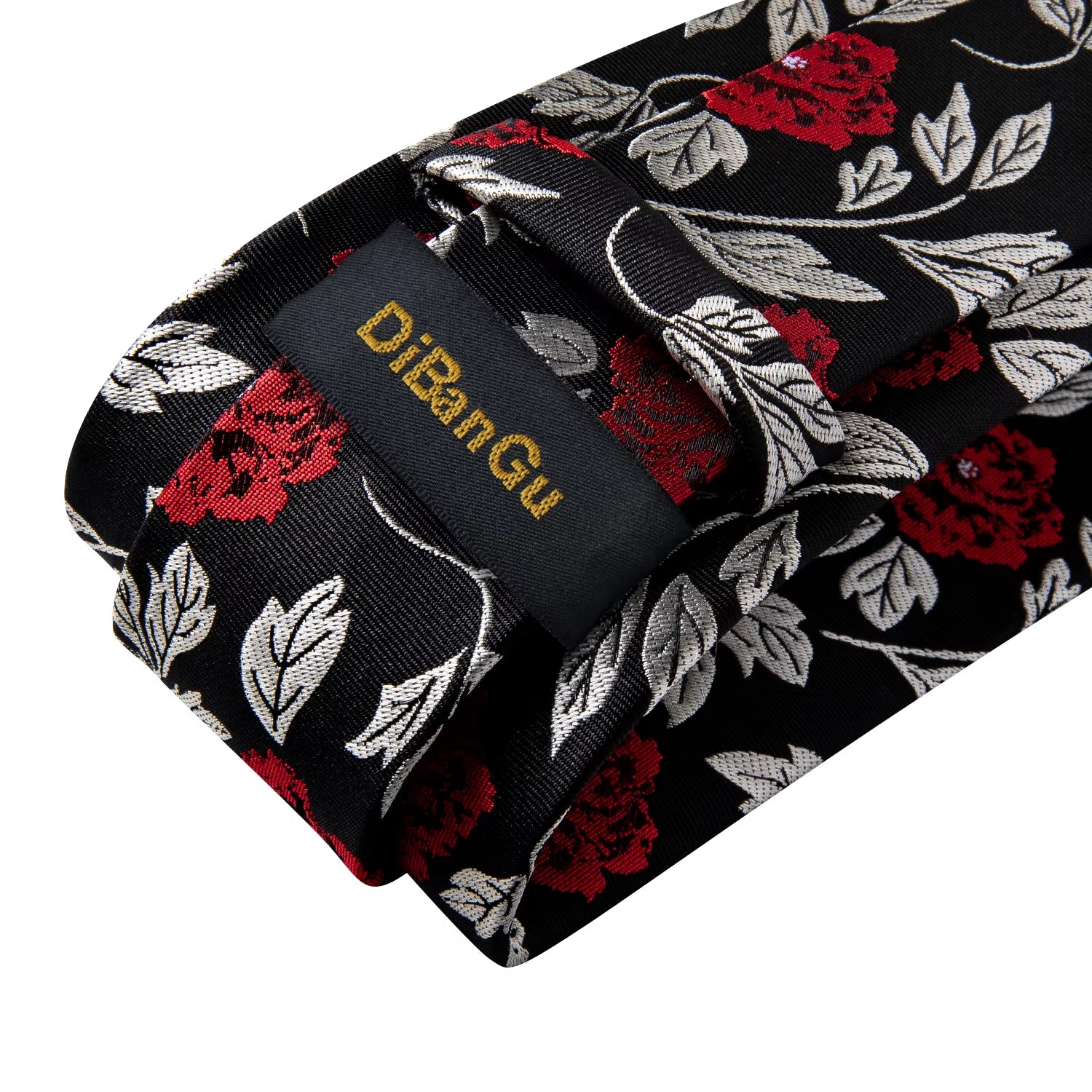 Black Red Rose Floral Ties for Men 8Cm Men'S Silk Neck Tie Handkerchief Cufflinks Set Business Wedding Tie Gift for Men