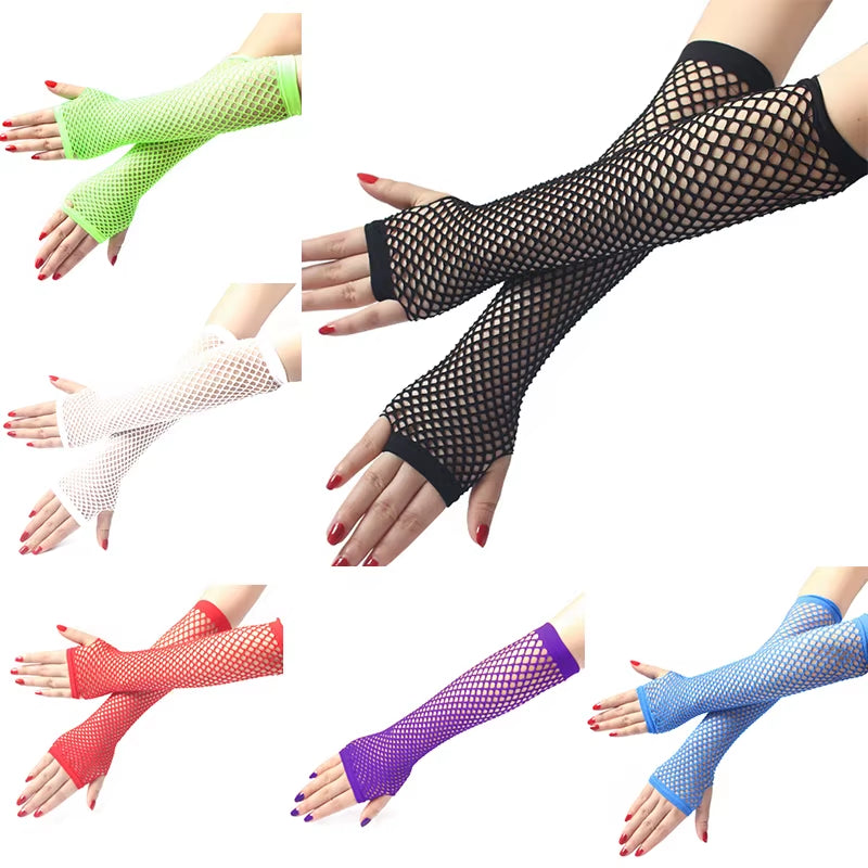 Women Fashion Fishnet Fingerless Long Gloves Leg Arm Cuff Party Wear Fancy Dress for Womens Sexy Beautiful Arm Warmer