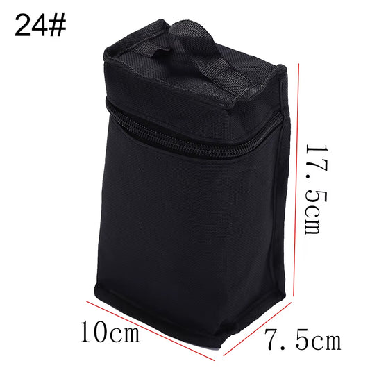 Folding Art Markers Zipper Canvas Storage Pencil Bag Hold 36/48/60/80Pcs Markers Pen Large Capacity Zipper Black