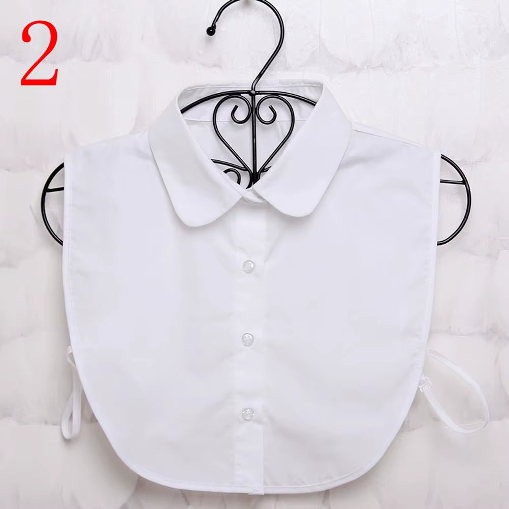 Classic Detachable False Collar Women Fashion Solid Shirt Lace Top Clothes Vintage White Fake Lapel Blouse Accessories