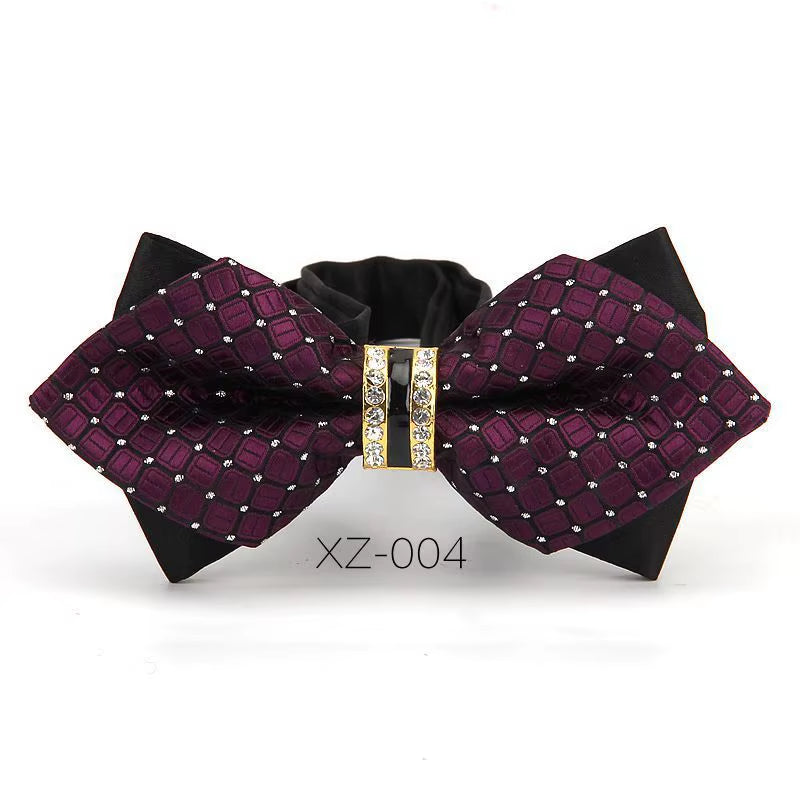 Luxury Boutique Fashion Metal Bow Ties for Men Bowtie Women Wedding Party Butterfly Bowties Gravata Slim Blue Burgundy