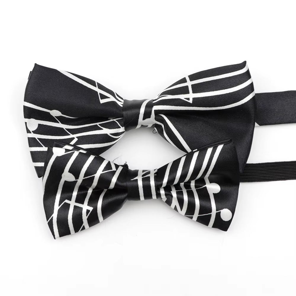 Music Note Parent-Child Bowtie Set Piano Stave Guitar Plaid Family Butterfly Party Dinner Wedding Design Cute Bow Tie Accessory