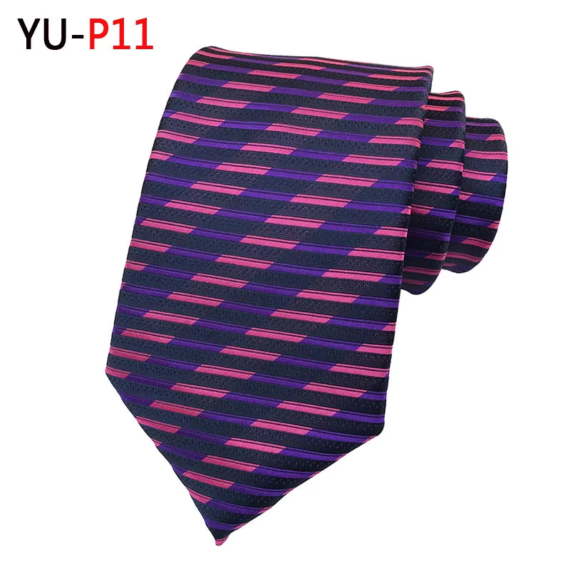 New 8Cm Striped Dark Tie Business Casual Silk Luxury Mens Neck Ties Wedding Party Neck Tie Formal Dress Neck Tie