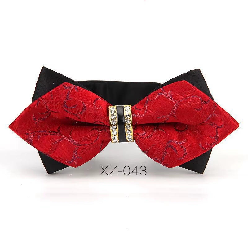 Luxury Boutique Fashion Metal Bow Ties for Men Bowtie Women Wedding Party Butterfly Bowties Gravata Slim Blue Burgundy