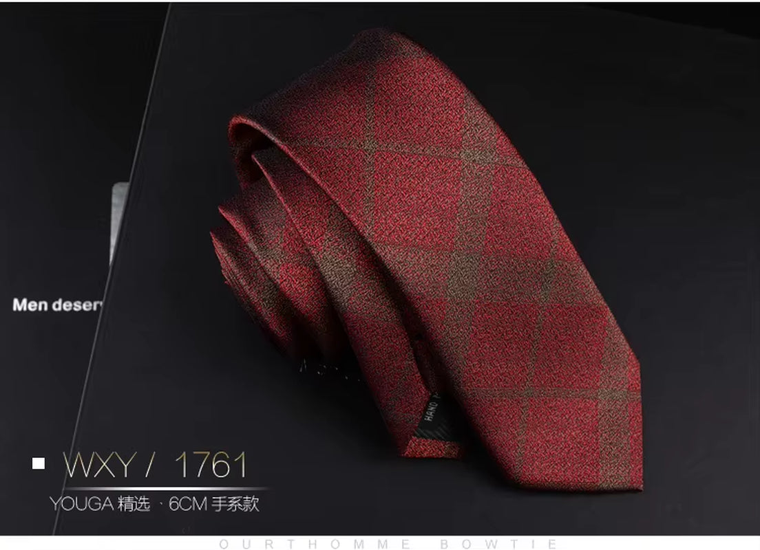 Fashion Neckties Classic Men'S Striped Retra Navy Bule Red Business Wedding Ties Jacquard Woven Silk Men Solid Tie Neck Ties