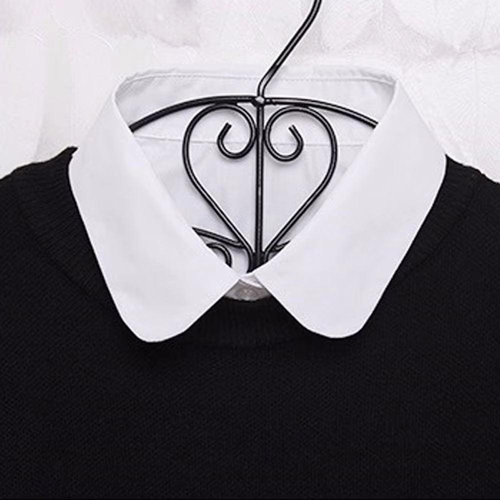 Classic Detachable False Collar Women Fashion Solid Shirt Lace Top Clothes Vintage White Fake Lapel Blouse Accessories