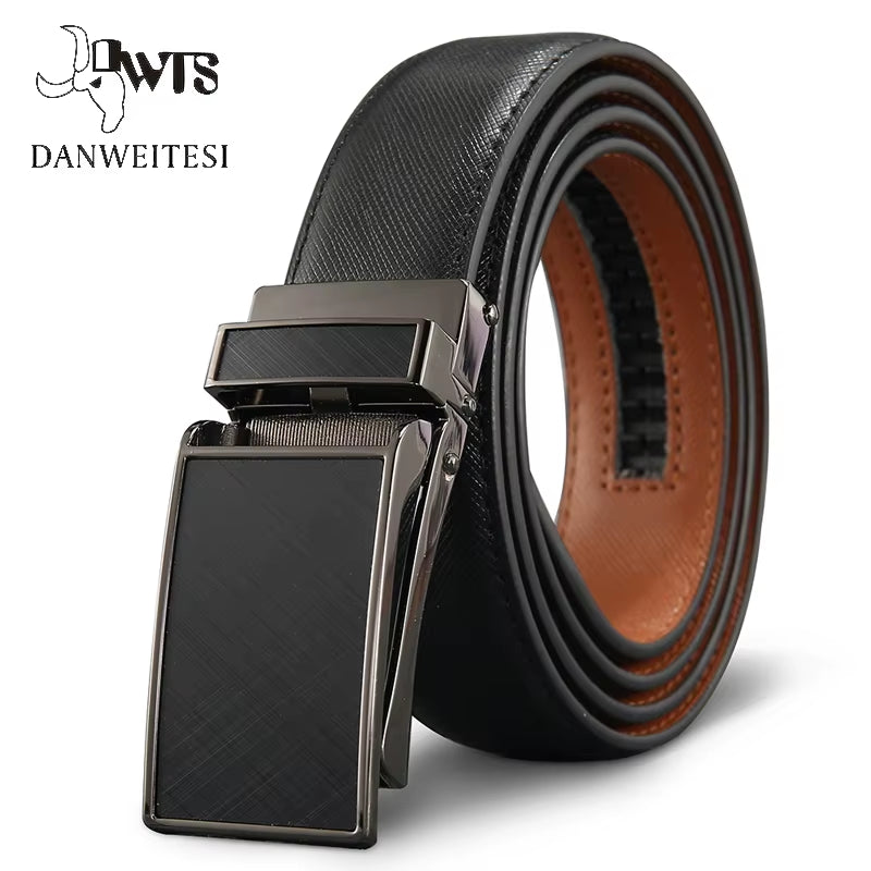 []Belt Male Men'S Belt Genuine Leather Strap Luxury Brand Automatic Buckle Belts for Men Belts Cummerbunds Cinturon Hombre