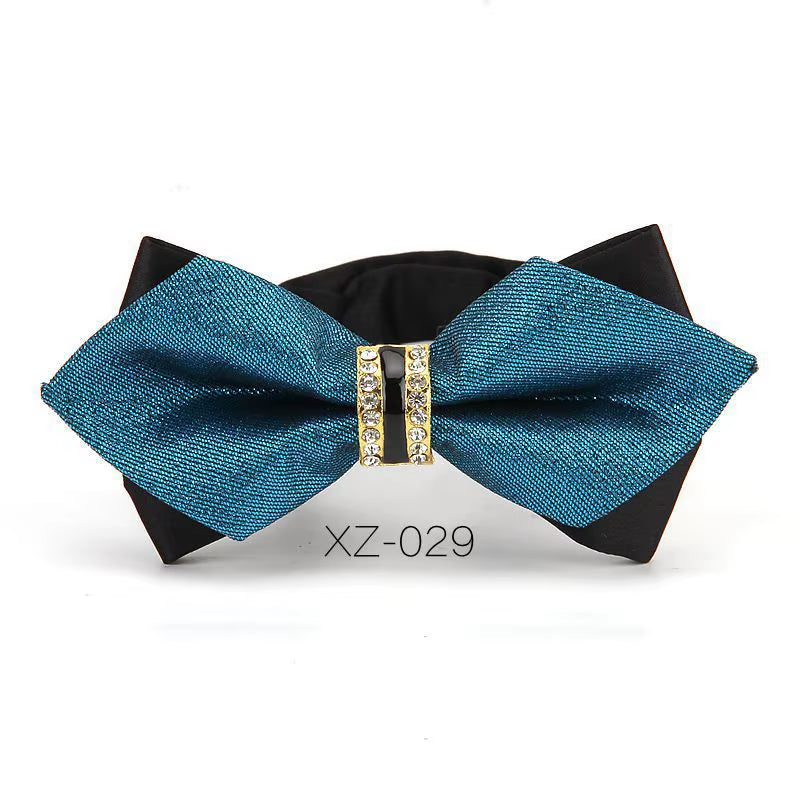 Luxury Boutique Fashion Metal Bow Ties for Men Bowtie Women Wedding Party Butterfly Bowties Gravata Slim Blue Burgundy