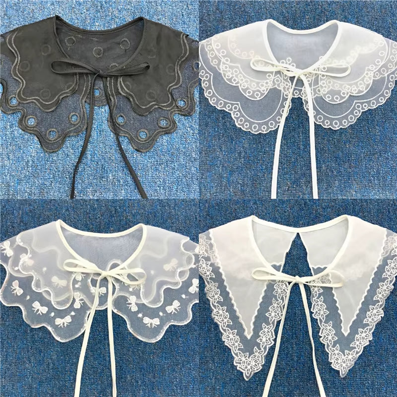 Autumn and Winter Fake Collar for Shirt Detachable Collars Lace False Collar Doll Collar Sweater Shirt Dress Decoration