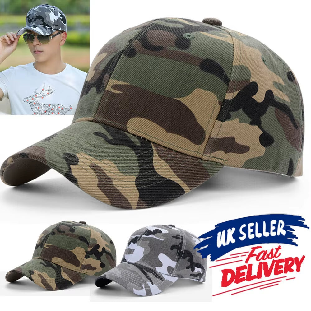 Baseball Cap Outdoor Sport Caps Leisure Army Camo Hat Sunscreen Duck Tongue Hat Snapback Caps Men'S and Women'S Camouflage Caps