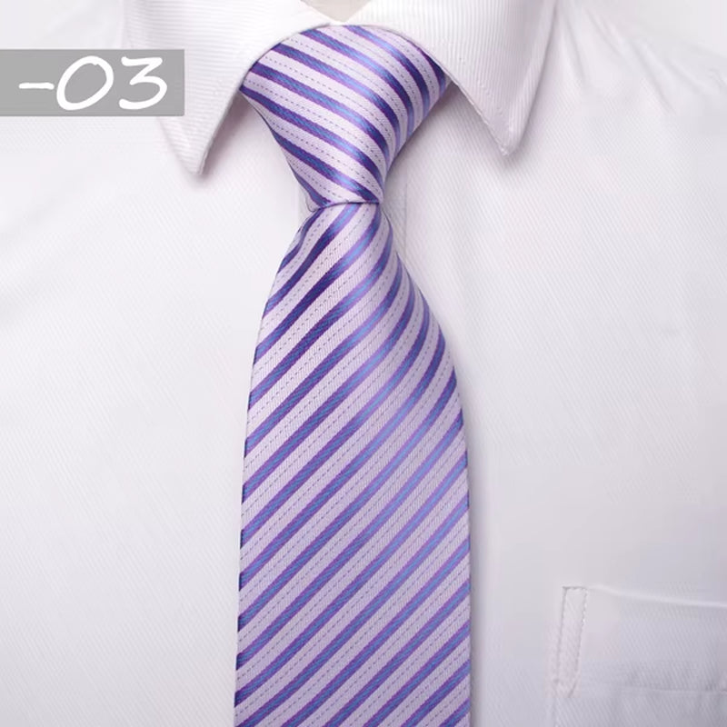 Classic Men Business Formal Wedding Tie 8Cm Stripe Neck Tie Fashion Shirt Dress Accessories