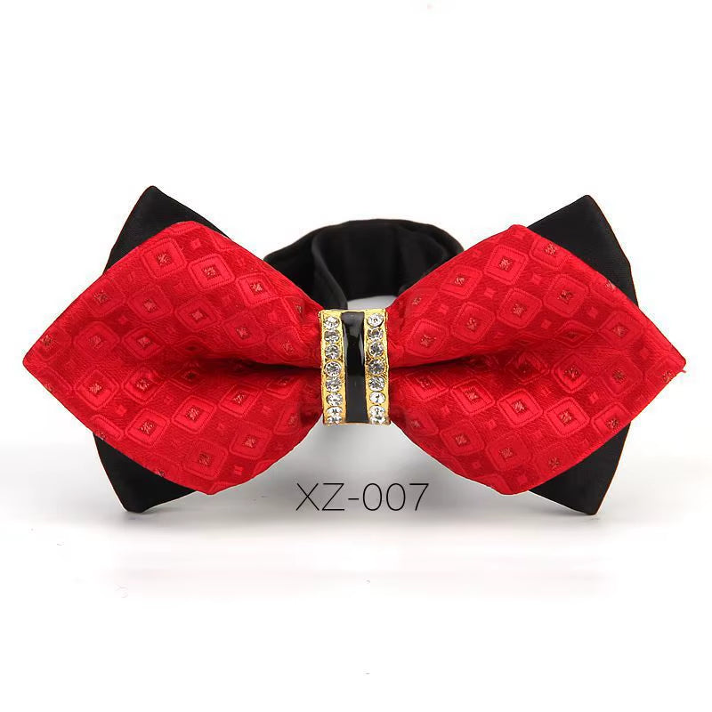 Luxury Boutique Fashion Metal Bow Ties for Men Bowtie Women Wedding Party Butterfly Bowties Gravata Slim Blue Burgundy