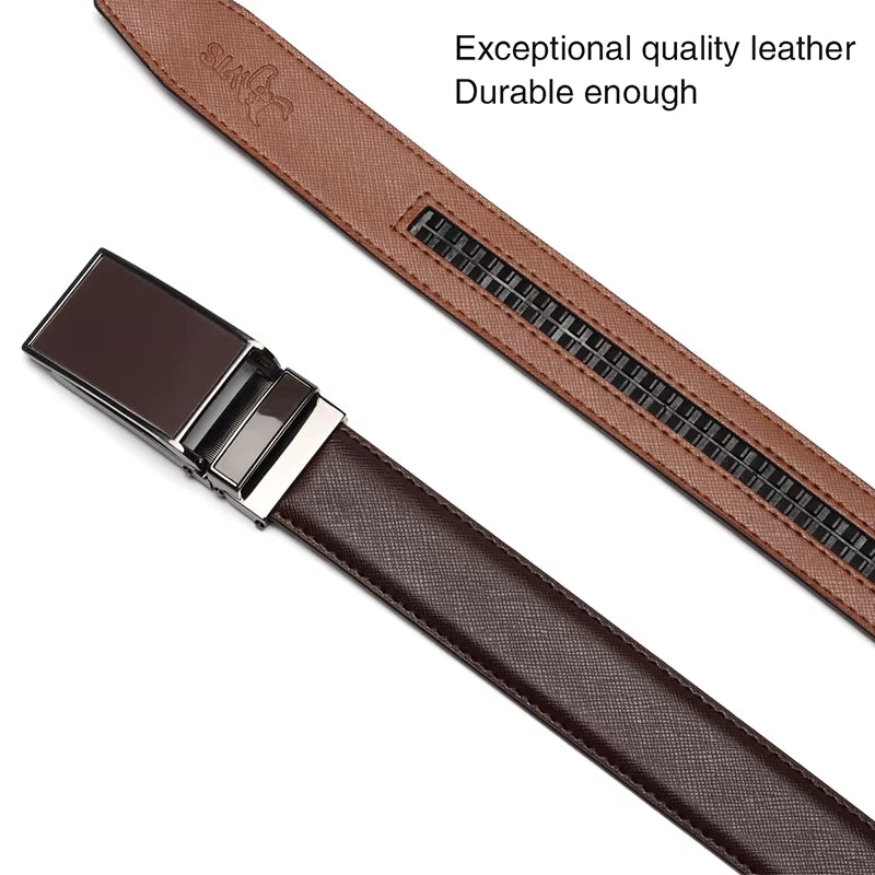 []Belt Male Men'S Belt Genuine Leather Strap Luxury Brand Automatic Buckle Belts for Men Belts Cummerbunds Cinturon Hombre