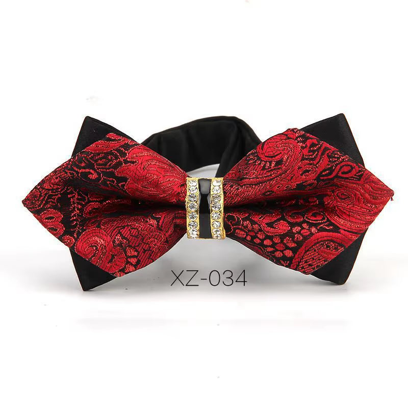 Luxury Boutique Fashion Metal Bow Ties for Men Bowtie Women Wedding Party Butterfly Bowties Gravata Slim Blue Burgundy