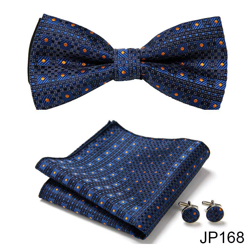 Slim Tie Set Men Bow Tie and Pocket Square Bowtie Necktie Cravate Handkerchief Man Corbatas Hombre Pajarita Fit Wedding