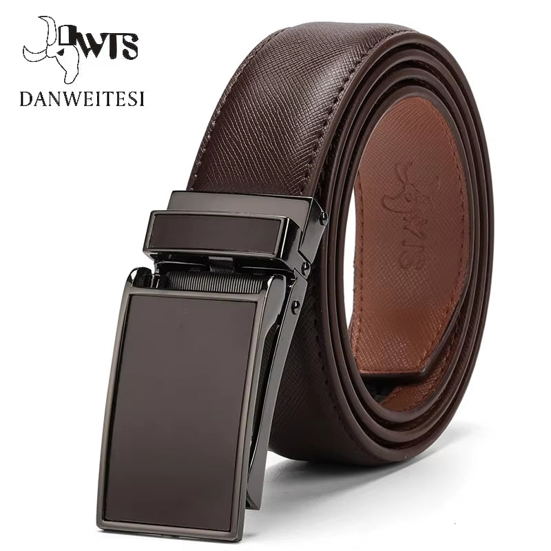 []Belt Male Men'S Belt Genuine Leather Strap Luxury Brand Automatic Buckle Belts for Men Belts Cummerbunds Cinturon Hombre