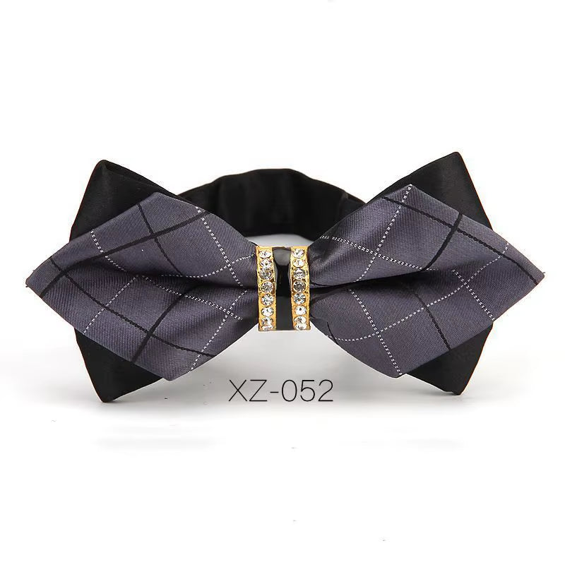 Luxury Boutique Fashion Metal Bow Ties for Men Bowtie Women Wedding Party Butterfly Bowties Gravata Slim Blue Burgundy