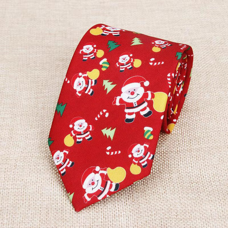 Hot New Sell Christmas Tie Men'S Fashion Casual Snowflake Print Polyester Neck Ties for Man Professional Pattern Necktie 8Cm