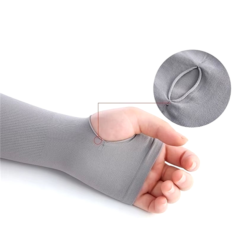 Ice Silk Sleeve Sunscreen Cuff Arm Sleeves Long Gloves Sun UV Protection Hand Protector Cover Anti-Slip Summer Outdoor Riding