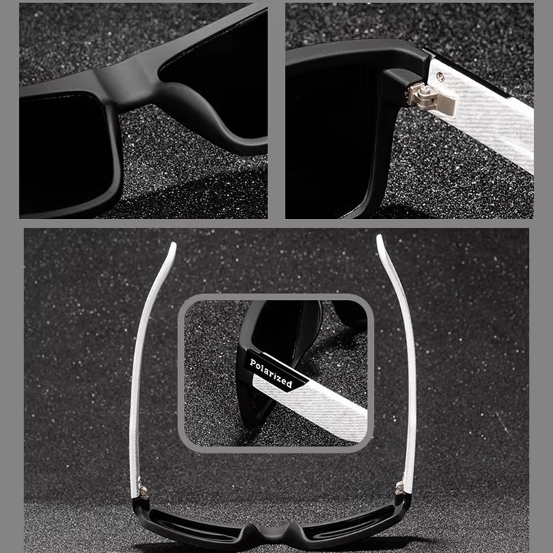 Fashion Black Polarized Sunglasses Men Women Classic Square Male Sun Glasses Stylish Outdoor Driving Fishing Sports Shades UV400