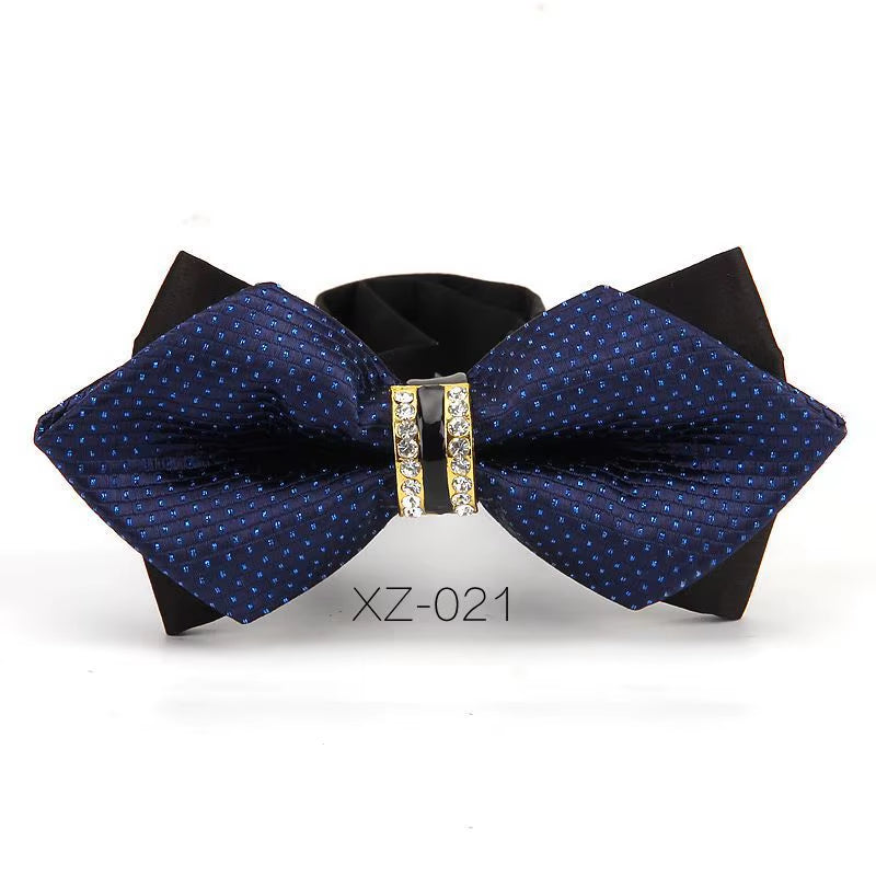 Luxury Boutique Fashion Metal Bow Ties for Men Bowtie Women Wedding Party Butterfly Bowties Gravata Slim Blue Burgundy