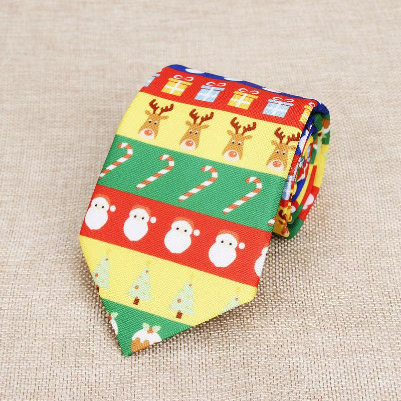 Hot New Sell Christmas Tie Men'S Fashion Casual Snowflake Print Polyester Neck Ties for Man Professional Pattern Necktie 8Cm