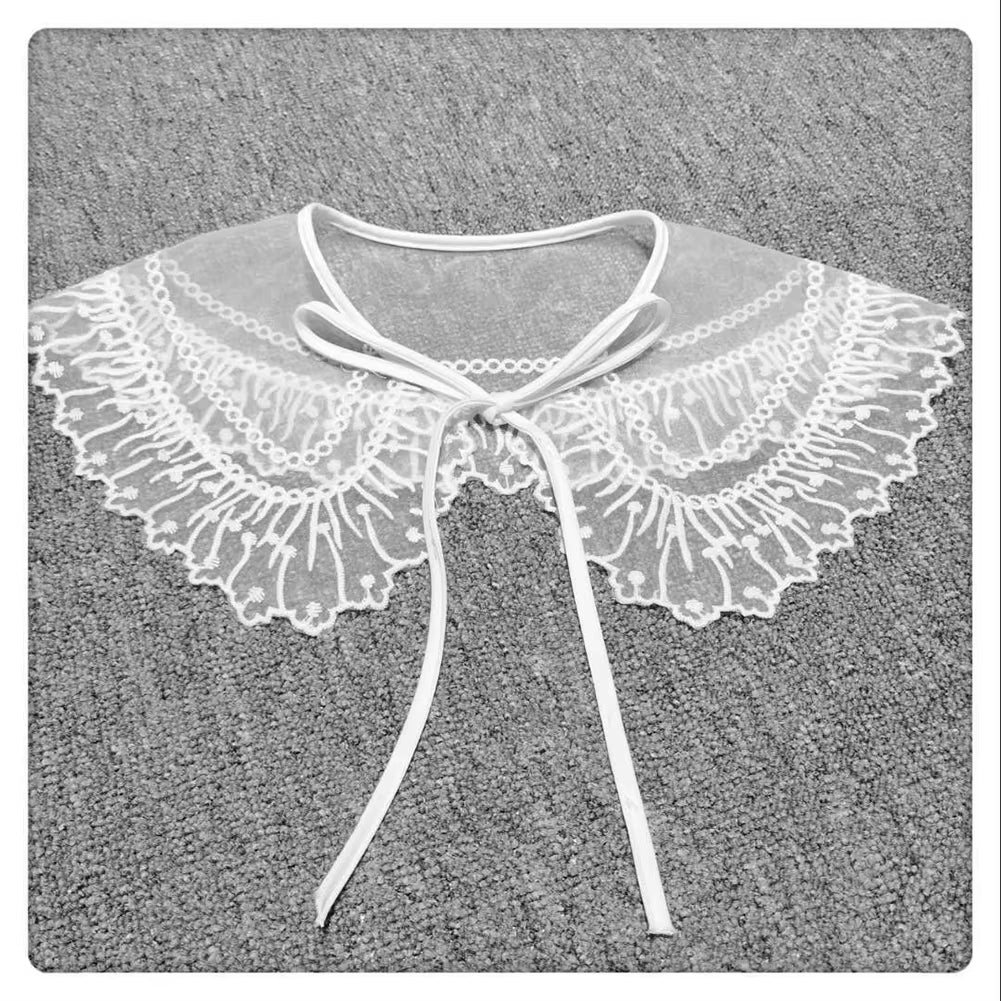 False Lace Shirt Collar Female Adjustable Blouse Sweater Neckline Detachable Lace-Up Decor Collar Clothing Accessories Галст